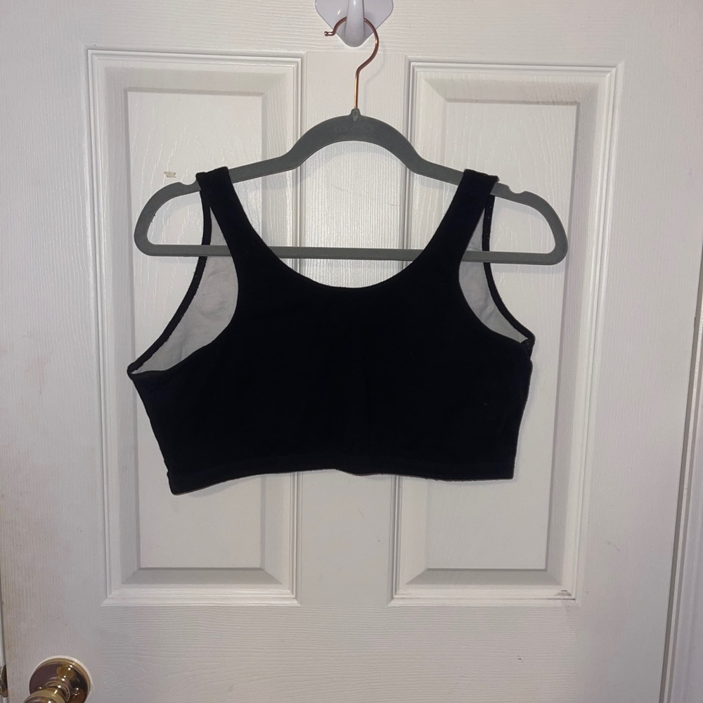 Black Cotton Shelf Bra - Picture 4 of 4